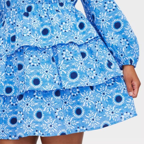 Roller Rabbit x Target Long Sleeve Star Medallion Print Tiered Mini A-Line Dress - Picture 5 of 5